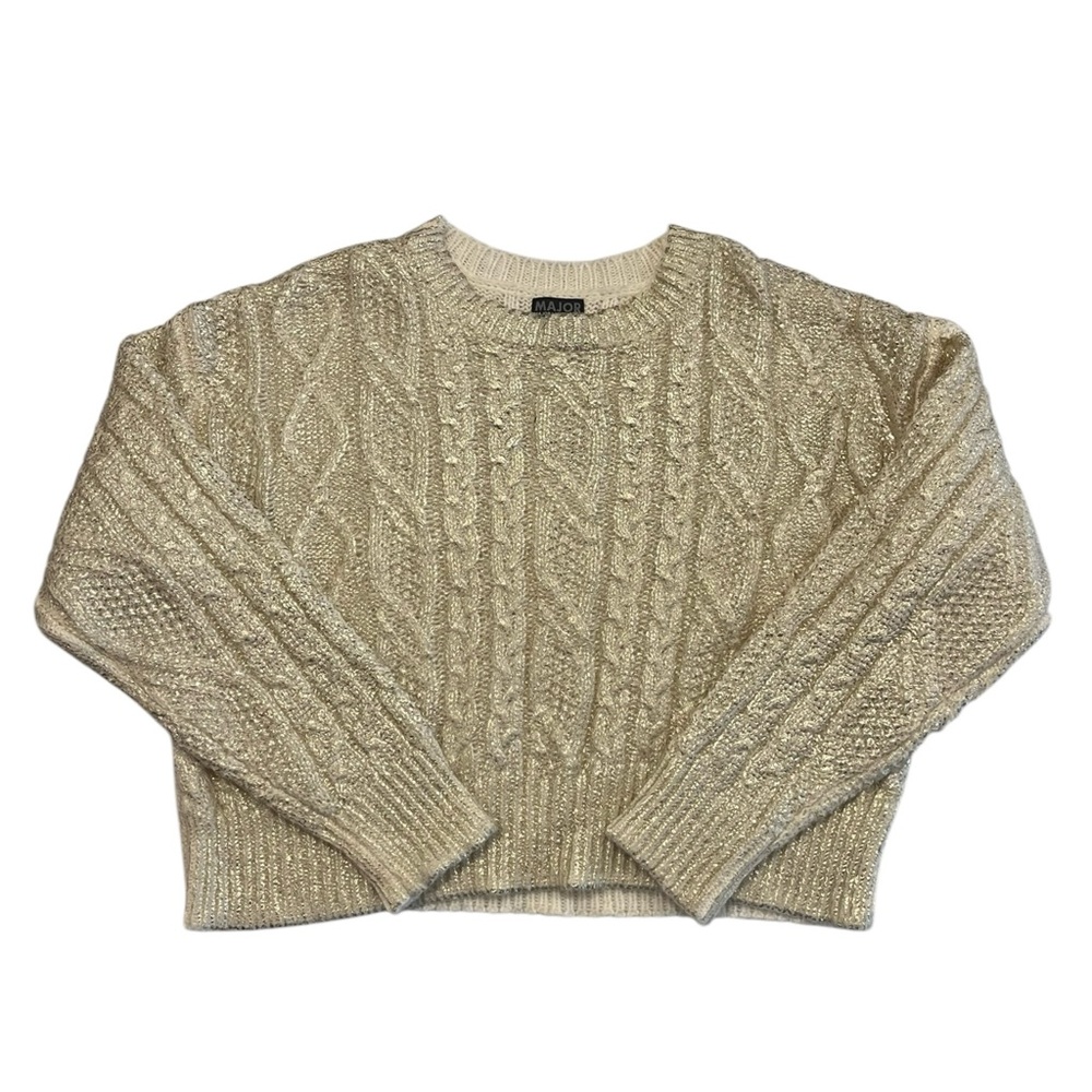 NWT Major Label Group Gold Foil Sweater Size M